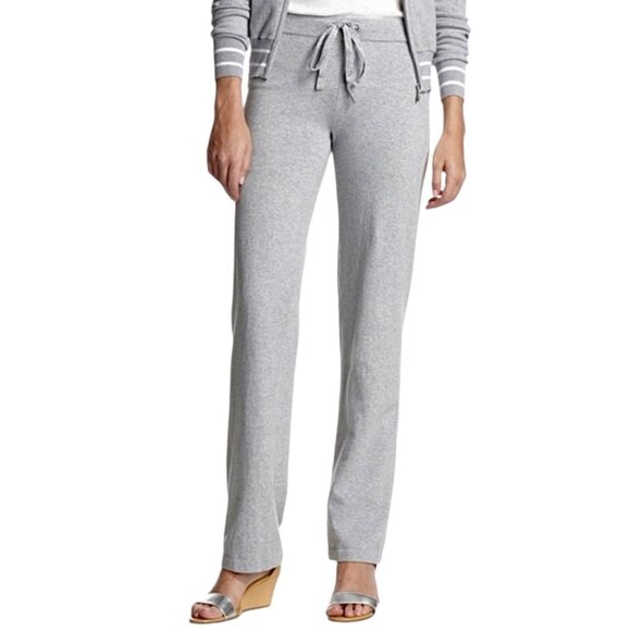 NWT Kier+J Sweater Pant Sz. M Gray Knit Drawstring Mid-Rise Cotton Pajama Lounge - Picture 2 of 11